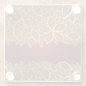 Golden leaf op rode achtergrond glazen onderzetter (Achterkant)