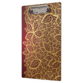 Golden leaf op rode achtergrond klembord (Links)