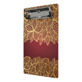 Golden leaf op rode achtergrond mini klembord (Angled2)