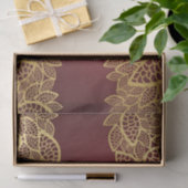 Golden leaf op rode achtergrond tissuepapier (Geschenk)