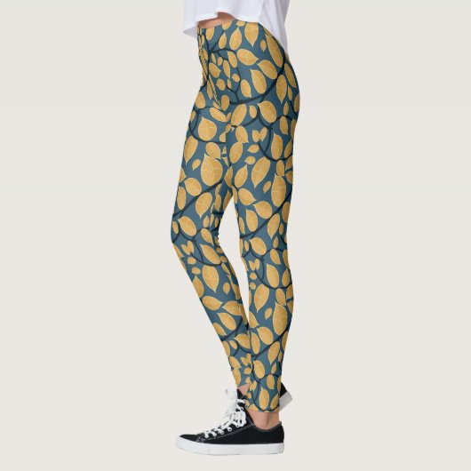 Golden Leaf Pattern Leggings (Links)