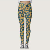 Golden Leaf Pattern Leggings (Voorkant)