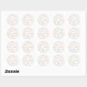 Golden Leaf Pattern Wedding ID655 Ronde Sticker (Vel)