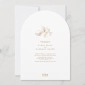 Golden Leaf Wedding Gold/Bourgogne Boog ID655 Kaart (Voorkant)