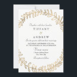 Golden Leaf Wreath Modern Wedding Invitation<br><div class="desc">Golden Leaf Wreath Modern Wedding Invite Matching collection in Niche and Nest store.</div>