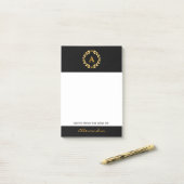 Golden Leaved Roman Wreatmonogram - zwart Post-it® Notes (Op bureau)
