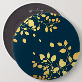 Golden Leaves 8 Ronde Button 6,0 Cm (Voorkant /achterkant)