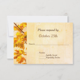 Golden Leaves Fall Wedding Party Uitnodiging RSVP