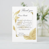 Golden Leaves Flat Thank You Card Bedankkaart (Staand voorkant)