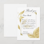 Golden Leaves Flat Thank You Card Bedankkaart (Voorkant / Achterkant)