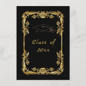 Golden Leaves Framed Graduation Invitation Example (Dos)