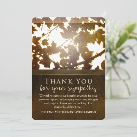 Golden Leaves Nostalgia Bedankt voor je sympathiek (Staand voorkant)