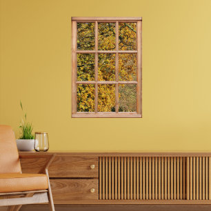 Golden Leaves of Autumn van een Venster Poster