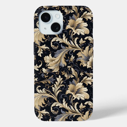 Golden Leaves Pattern Case-Mate iPhone Case (Achterkant)
