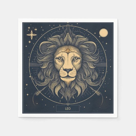 Golden Leo Zodiac Astrologie Ontwerp Servet (Voorkant)