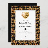 Golden Leopard Pattern Bachelorette Party Kaart (Voorkant / Achterkant)