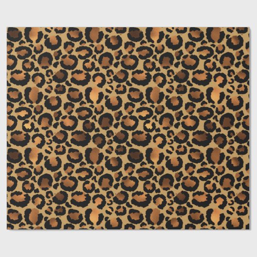 Golden Leopard Pattern Cadeaupapier (Vlak)
