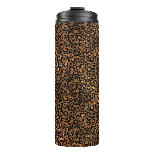 Golden Leopard Pattern Thermosbeker (Voorkant)