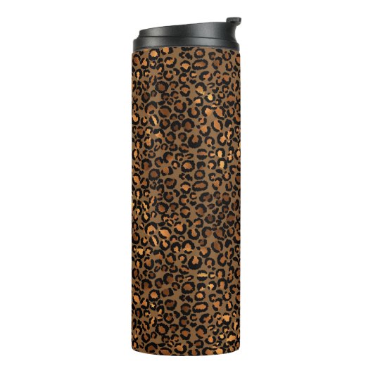 Golden Leopard Pattern Thermosbeker (Gedraaid links)
