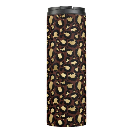 Golden Leopard Pattern Thermosbeker (Achterkant)