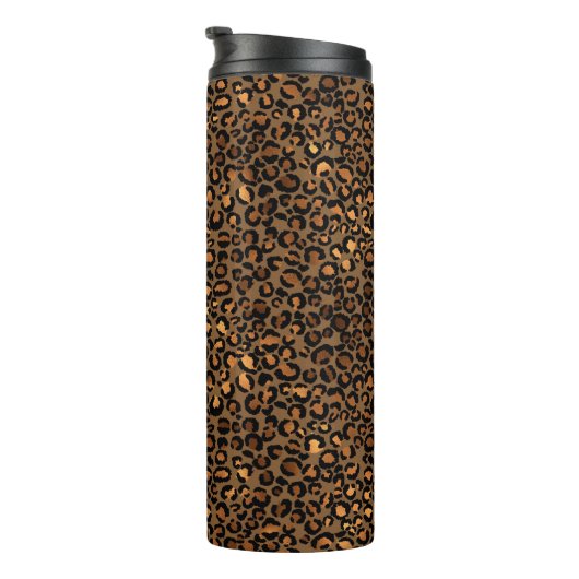 Golden Leopard Pattern Thermosbeker (Geroteerd rechts)