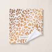 Golden Leopard Print Bad Handdoek (Wasdoekje)
