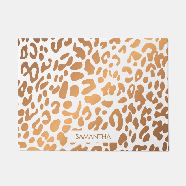 Golden Leopard Print Deurmat (Voorkant)