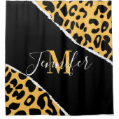 Golden Leopard Print Douchegordijn (Voorkant)