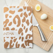 Golden Leopard Print Theedoek (Quarter Fold)