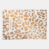 Golden Leopard Print Theedoek (Horizontaal)
