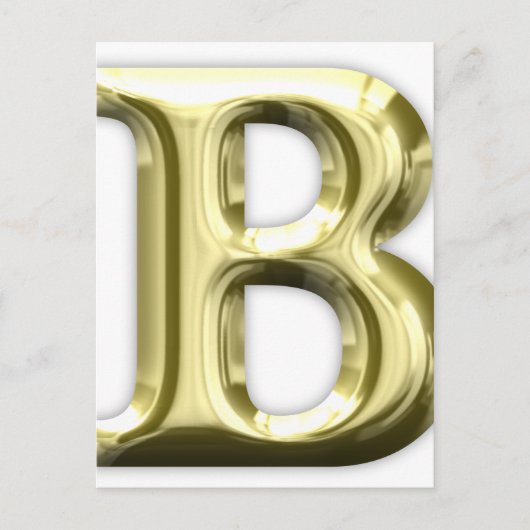 Golden Letter B Shiny Alphabet Briefkaart (Voorkant)
