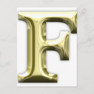 Golden Letter F Shiny Gold Alphabet Briefkaart