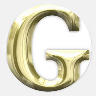 Golden Letter G Shiny Gold Alphabet Ronde Sticker