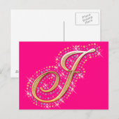 Golden Letter J - Briefkaart (Voorkant / Achterkant)