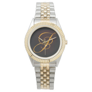 Golden letter J in  design Horloge