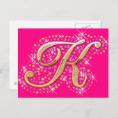 Golden Letter K - Briefkaart (Voorkant / Achterkant)