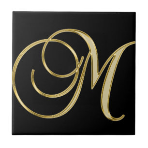 Golden letter m tegeltje