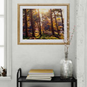 Golden Light Forest olieverfschilderij Canvas Afdruk