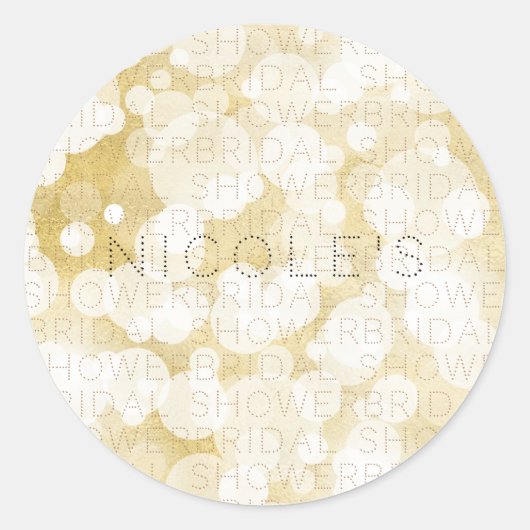 Golden Light Gold Glam Modern EVENTUELE GEBEURTENI Ronde Sticker (Voorkant)