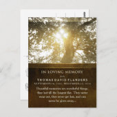 Golden Light Tree in Memory Sympathie Hartelijk da Briefkaart (Voorkant / Achterkant)