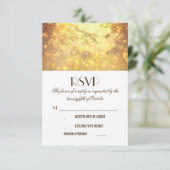 Golden Lights Arbre Branches Mariage RSVP Cartes (Debout devant)