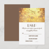 Golden Lights Arbre Branches Mariage RSVP Cartes (Devant / Derrière)