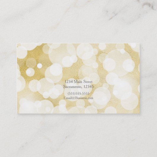 Golden Lights Gold Glam Modern Chic Aangepaste tek Visitekaartje (Achterkant)