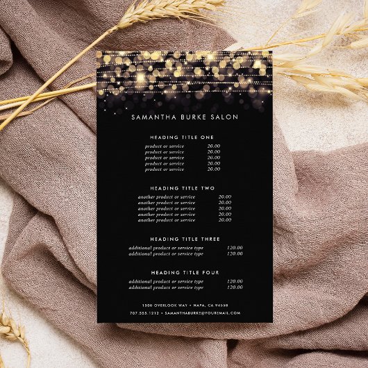 Golden Lights | Prijzen & Diensten Flyer