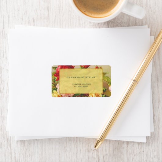 Golden lijst chique rozen elegante bruiloft etiket (Insitu)