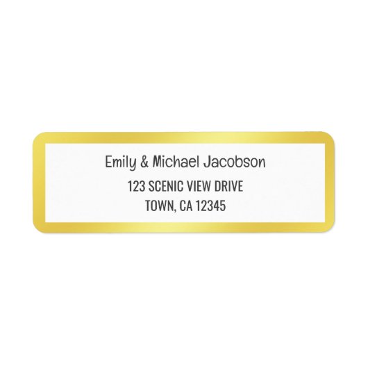 Golden Lijst Modern Elegant Glamoureus Goud Chic Etiket (Voorkant)