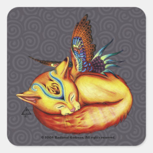 Golden-Like-Sun vierkante Sticker
