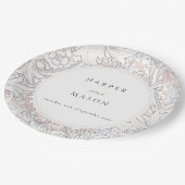 Golden Lilies William Morris Bruiloft Papieren Bordje (Gekanteld)