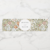  Golden Lilies William Morris Bruiloft Waterfles Etiket (Enkel label)