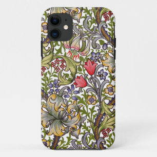Golden Lily Floral Pattern William Morris iPhone 11 Hoesje